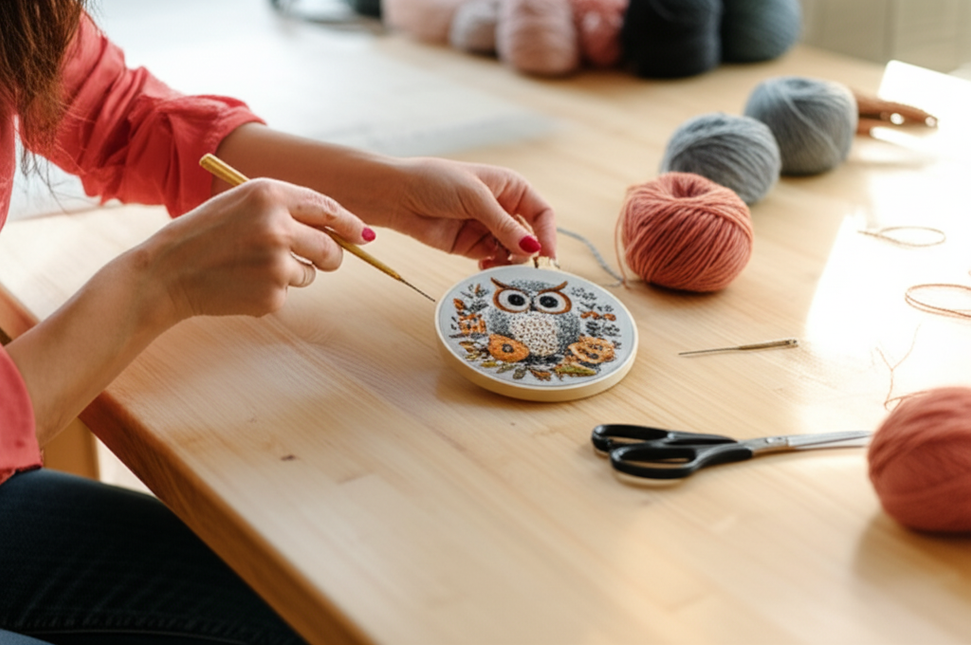 Owl Embroidery Kit for Adult Cross Stitch Kits for Hand with Animal Patterns and Instructions DIY with Threads and Needles - gallery 1