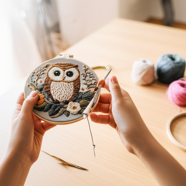 Owl Embroidery Kit for Adult Cross Stitch Kits for Hand with Animal Patterns and Instructions DIY with Threads and Needles - gallery 1