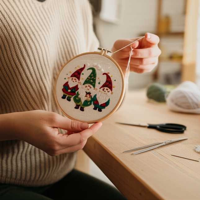 1 high-quality new Christmas series pattern DIY embroidery set material package. The set includes needles, threads, embroidery s - gallery 1