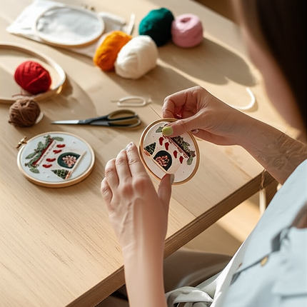 Christmas Cross Stitch Embroidery Kit Includes Embroidery Hoop Embroidery Cloth Threads DIY Embroidery Kit for Beginners Adults - gallery 1