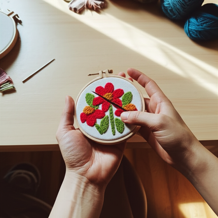 Punch Needle Embroidery Starter Kits for Kids and Adults Beginners Include Instructions Punch Needle Fabric with Floral Pattern - gallery 1