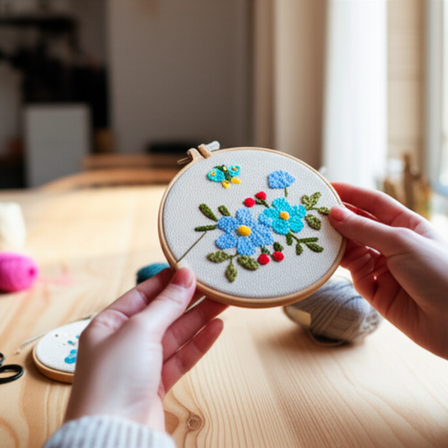 Punch Needle Embroidery Starter Kits for Kids and Adults Beginners Include Instructions Punch Needle Fabric with Floral Pattern - gallery 1