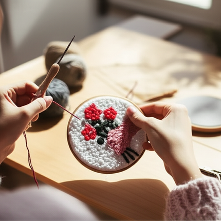 Simple Pattern Punch Needle Embroidery Kit for Beginners Kids DIY Needlework Wool Work Decorative Paintings Home Decor - gallery 1