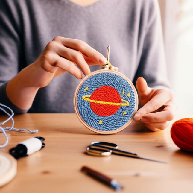 Simple Pattern Punch Needle Embroidery Kit for Beginners Kids DIY Needlework Wool Work Decorative Paintings Home Decor - gallery 1
