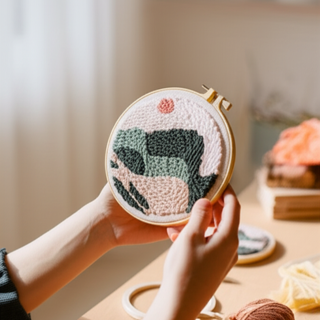 Mountains Scenery Punch Needle Embroidery Kit with Yarn for Beginners DIY Needlework Wool Work Decorative Paintings Home Decor - gallery 1