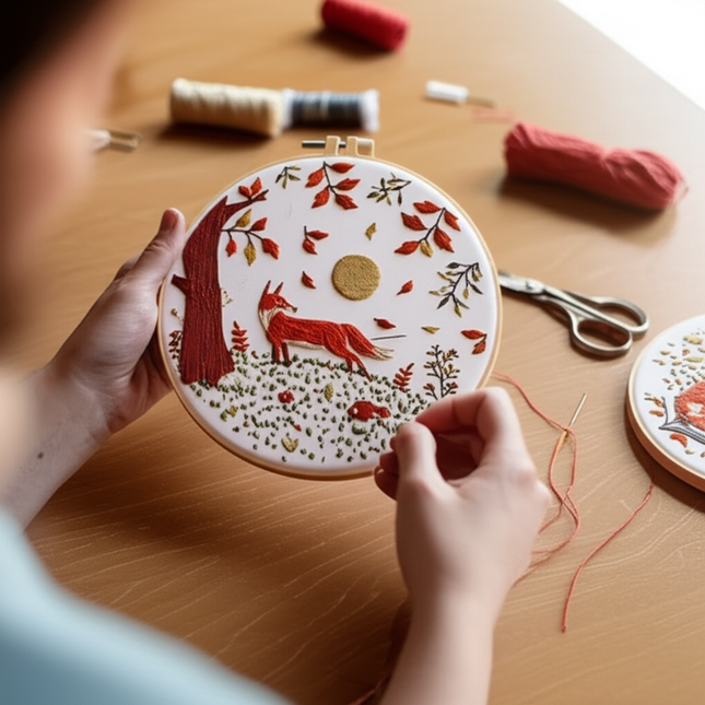 Animal Landscape Stitching Sewing Kit Included Hand Embroidery Kit For Adults Embroidery Kit Accessories & Hoop Gift - gallery 1