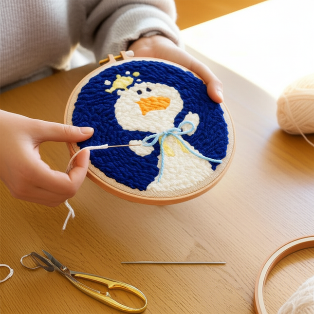 GATYZTORY Punch Needle Embroidery Kit, DIY Punch Needle Painting Set Handmade Material Pack, Panda Animal Style, Home Decoration - gallery 1