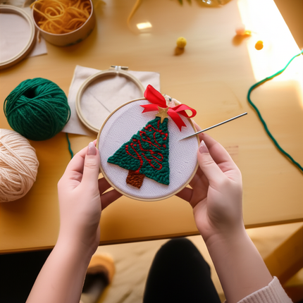 Soft Yarn Christmas Punch Needle Embroidery Kit for Beginners Xmas Tree Christmas Decorations for Home DIY Craft Kits - gallery 1