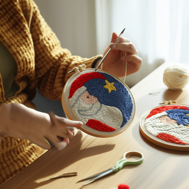 Soft Yarn Christmas Punch Needle Embroidery Kit for Beginners Xmas Tree Christmas Decorations for Home DIY Craft Kits - gallery 1