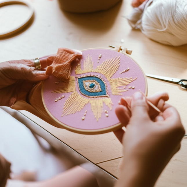 Eye Embroidery Starter kit with Patterns, DIY Adult Beginner Cross Stitch Kits, Including Colored Threads and Needles - gallery 1