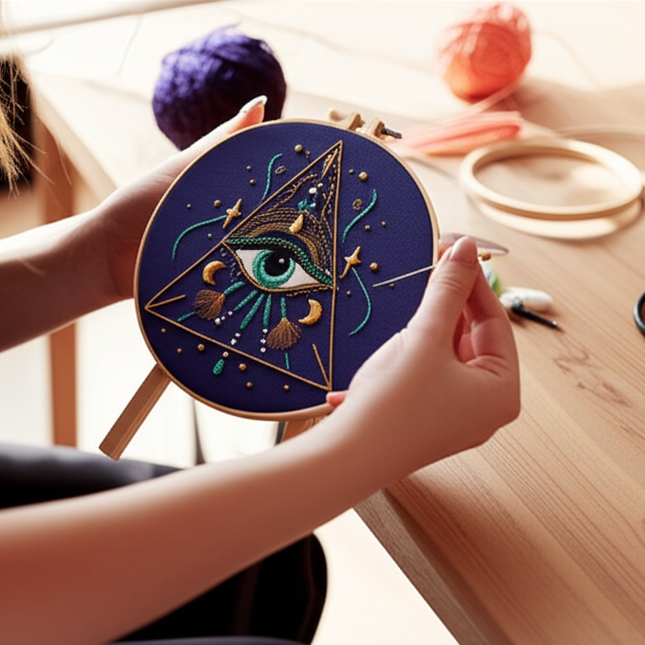 Eye Embroidery Starter kit with Patterns, DIY Adult Beginner Cross Stitch Kits, Including Colored Threads and Needles - gallery 1