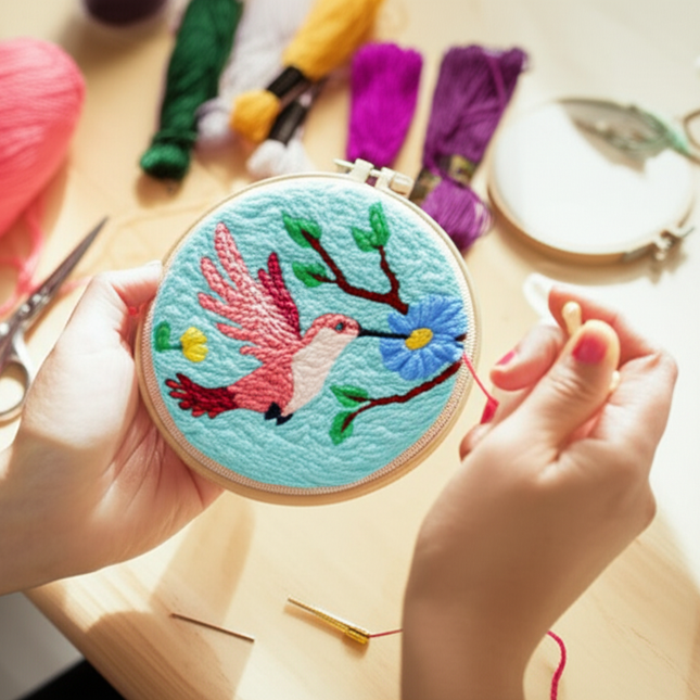 Diy Punch Needle Embroidery Starter Kits Animal Pattern Sewing Kit Funny Easy Yarn Painting Arts DIY Needlework Set For Beginner - gallery 1