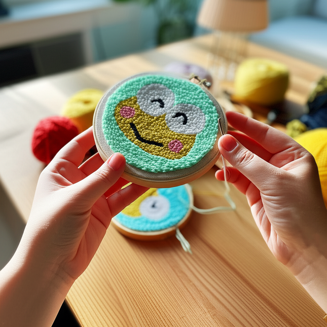 Punch Needle Embroidery Starter Kit Punch Needle Kits Cartoon Pattern Embroidery Pen For Adults Kids Beginner Gift Home Decor - gallery 1