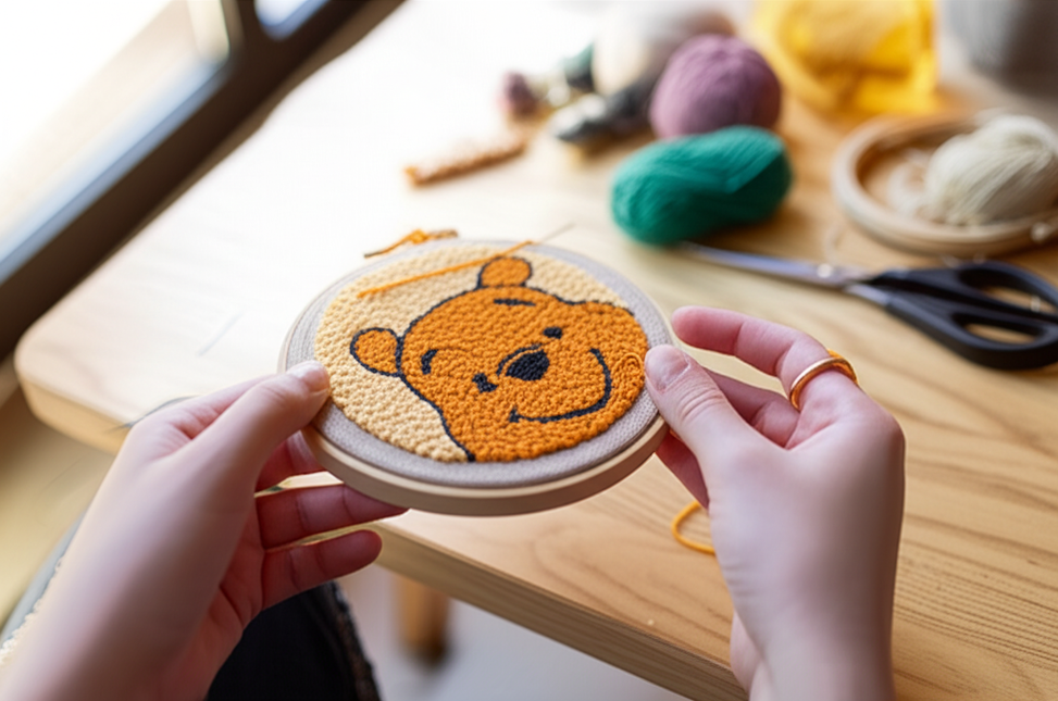 Punch Needle Embroidery Starter Kit Punch Needle Kits Cartoon Pattern Embroidery Pen For Adults Kids Beginner Gift Home Decor - gallery 1
