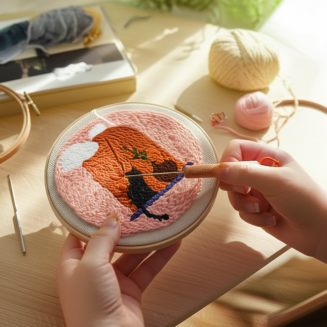 punch needle embroidery Cartoon Cute Animals Package Diy Set Punch Needle Kit Sewing Diy Punch Needle Poke Embroidery Handmade - gallery 1