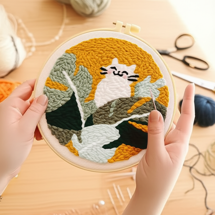 punch needle embroidery Cartoon Cute Animals Package Diy Set Punch Needle Kit Sewing Diy Punch Needle Poke Embroidery Handmade - gallery 1