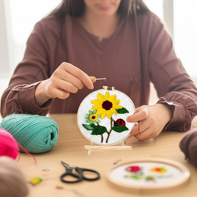 30x40cm Floral 3D DIY Embroidery Painting Kits Craft Stitching Punch Needle Set Cross Stitch Sewing Home Decor Magic Tufting Kit - gallery 1