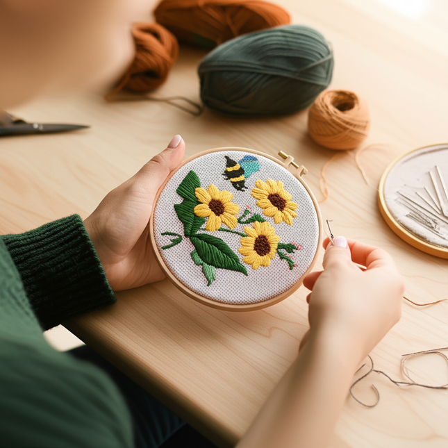 30x40cm Floral 3D DIY Embroidery Painting Kits Craft Stitching Punch Needle Set Cross Stitch Sewing Home Decor Magic Tufting Kit - gallery 1