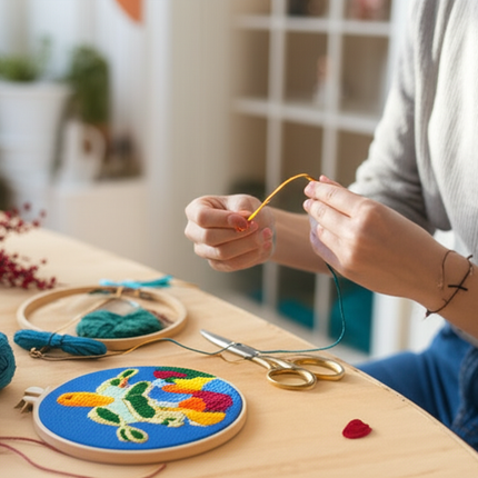 Cartoon Animal Punch Needle Embroidery Kit for Beginner Landscape Rug Tufting Coaster Yarn Punch Coaster Set For DIY Crafted - gallery 1