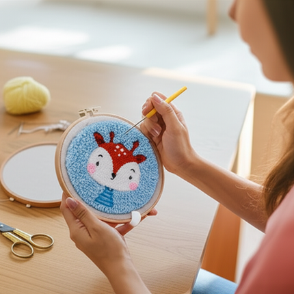 Rainbow Embroidery Kit for Beginner Punch Needle  Starter Set DIY Craft Set Rug Hooking Tool With Threader Fabric Wool Yarn - gallery 1