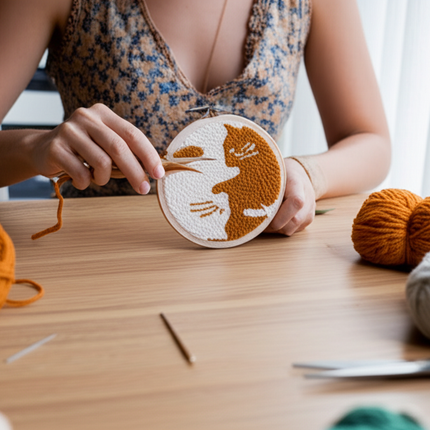 Cute Cartoon Animal Punch Needle Embroidery Kit for Beginners Soft Yarn Needlework Embroidery Set Home Decor - gallery 1