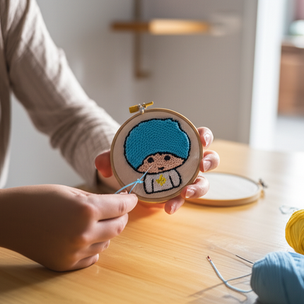 Cute Cartoon Animal Punch Needle Embroidery Kit for Beginners Soft Yarn Needlework Embroidery Set Home Decor - gallery 1