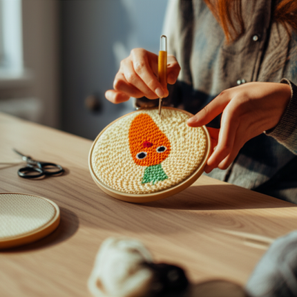 Cute Cartoon Animal Punch Needle Embroidery Kit for Beginners Soft Yarn Needlework Embroidery Set Home Decor - gallery 1