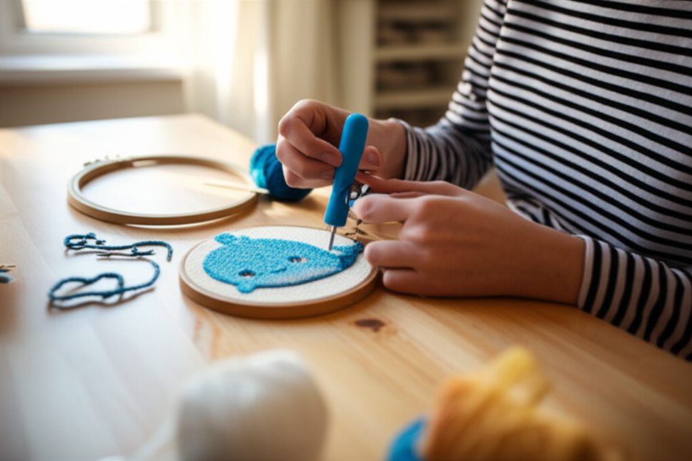 Cute Cartoon Animal Punch Needle Embroidery Kit for Beginners Soft Yarn Needlework Embroidery Set Home Decor - gallery 1