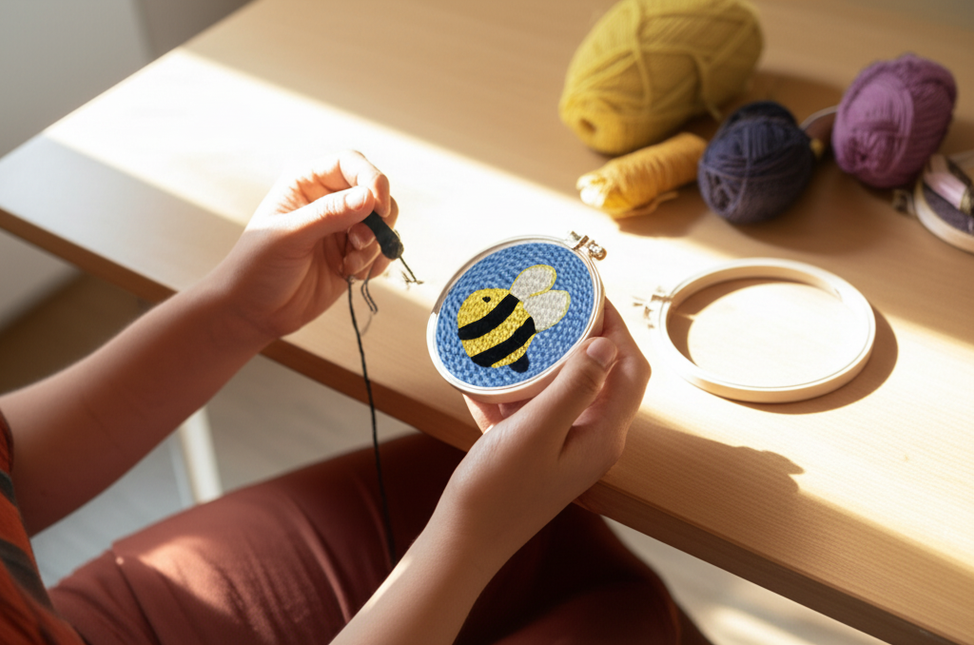 Cute Cartoon Animal Punch Needle Embroidery Kit for Beginners Soft Yarn Needlework Embroidery Set Home Decor - gallery 1