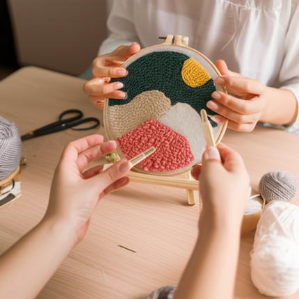 CHENISTORY-Punch Needle Embroidery Landscape Kits Sewing Kit Needlework Cross Stitch Beginner Kits For Adult Funny Embroidery - gallery 1