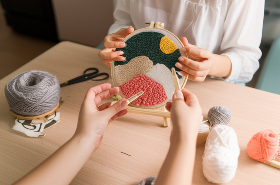 CHENISTORY-Punch Needle Embroidery Landscape Kits Sewing Kit Needlework Cross Stitch Beginner Kits For Adult Funny Embroidery - gallery 1