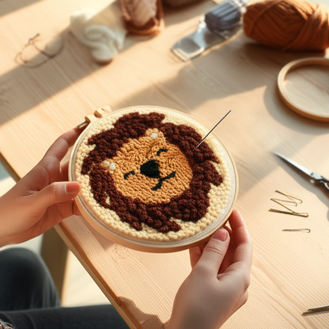 GATYZTORY punch needle embroidery kits Cute Animals Simple Easy for beginners Yarn Sewing accessories adult crafts Diy Set Gift - gallery 1