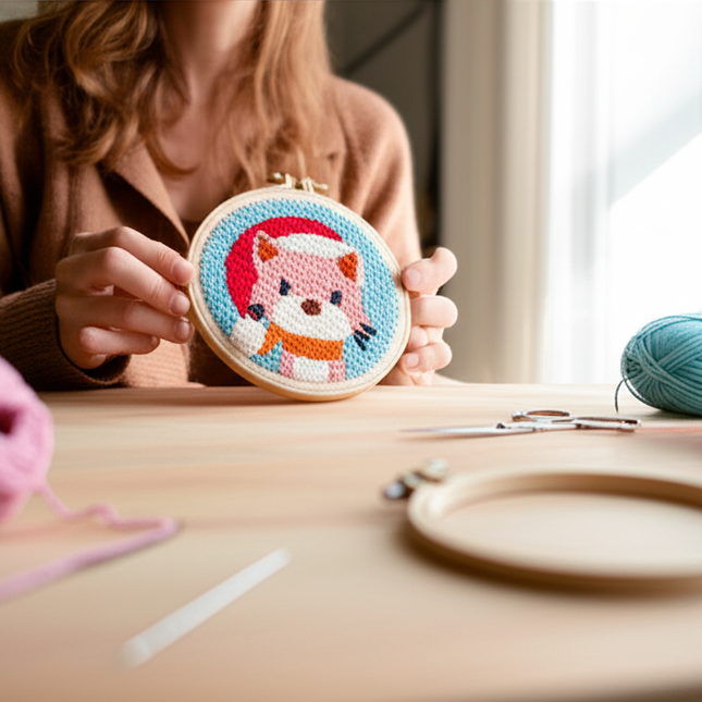 GATYZTORY punch needle embroidery kits Cute Animals Simple Easy for beginners Yarn Sewing accessories adult crafts Diy Set Gift - gallery 1