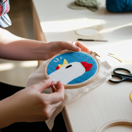 GATYZTORY punch needle embroidery kits Cute Animals Simple Easy for beginners Yarn Sewing accessories adult crafts Diy Set Gift - gallery 1