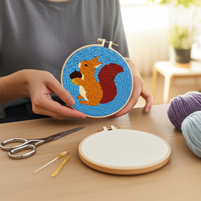 GATYZTORY punch needle embroidery kits Cute Animals Simple Easy for beginners Yarn Sewing accessories adult crafts Diy Set Gift - gallery 1