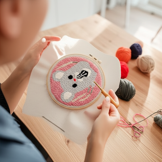 GATYZTORY punch needle embroidery kits Cute Animals Simple Easy for beginners Yarn Sewing accessories adult crafts Diy Set Gift - gallery 1