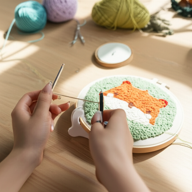 Punch Poke Needle Embroidery Kit Christmas Cute Kids Children Funny Easy DIY Play Craft Set For Beginner Home Decor Santa Gift - gallery 1
