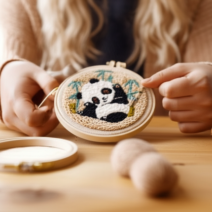Decorative Punch Needle Embroidery Cartoon Animal Pattern For Adults DIY Needlework Wool Punch Needle Poke Embroidery Kit - gallery 1
