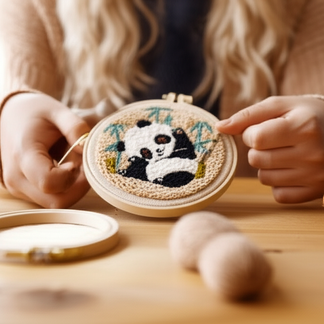 Decorative Punch Needle Embroidery Cartoon Animal Pattern For Adults DIY Needlework Wool Punch Needle Poke Embroidery Kit - gallery 1