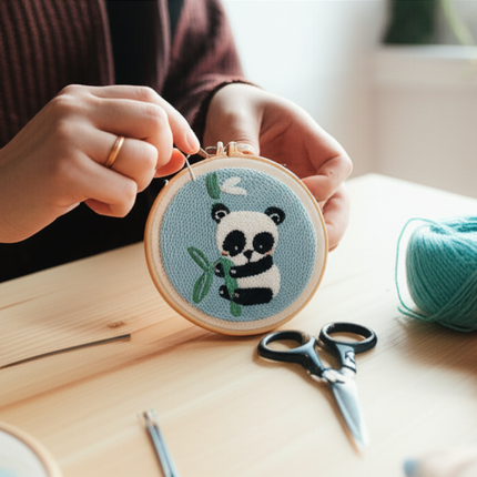 Decorative Punch Needle Embroidery Cartoon Animal Pattern For Adults DIY Needlework Wool Punch Needle Poke Embroidery Kit - gallery 1