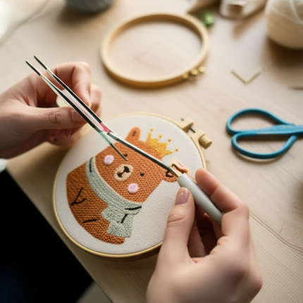 Magic Needle For Embroidery Set Panda Dinosaur Punch Needle Kits for Adults Beginner Whale Theme Sewing Needles Tool DIY Craft - gallery 1