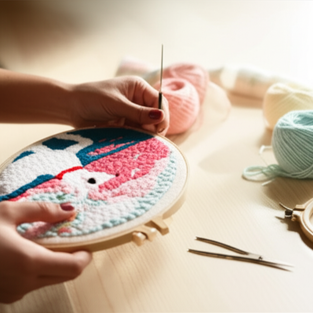 Punch Needle Embroidery Starter Kits for Adults Beginners Rug Hooking Kit Punch Needle Embroidery Set Yarns and Sewing Needles - gallery 1