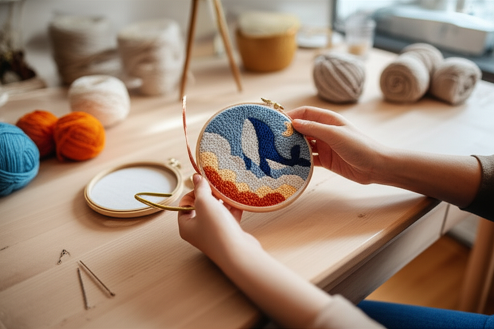 Punch Needle Embroidery Starter Kits for Adults Beginners Rug Hooking Kit Punch Needle Embroidery Set Yarns and Sewing Needles - gallery 1