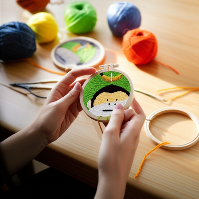 CHENISTORY Punch Needle Kits Adults Beginner DIY Cute and Unique Cartoon Animal Hoop Embroidery Set for Beginners Perfect Gifts - gallery 1