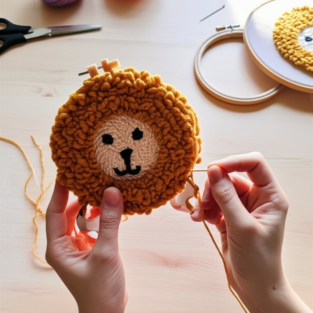 RUOPOTY Diy Punch Needle Embroidery Starter Kits For Beginner Kids Lighthouse Handicrafts Poking Embroidery Yarn Painting Arts - gallery 1