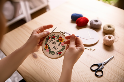 DIY Embroidery Material Kit Floral Pattern Printed Simple Cross Stitch Punch Needle Set Handwork Needlework Craft Painting Decor - gallery 1
