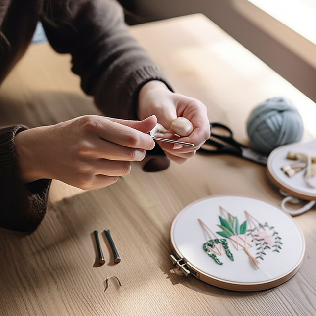 DIY Embroidery Material Kit Floral Pattern Printed Simple Cross Stitch Punch Needle Set Handwork Needlework Craft Painting Decor - gallery 1