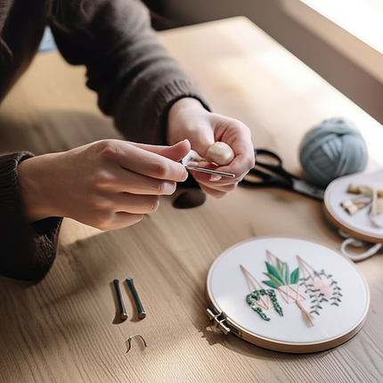 DIY Embroidery Material Kit Floral Pattern Printed Simple Cross Stitch Punch Needle Set Handwork Needlework Craft Painting Decor - gallery 1