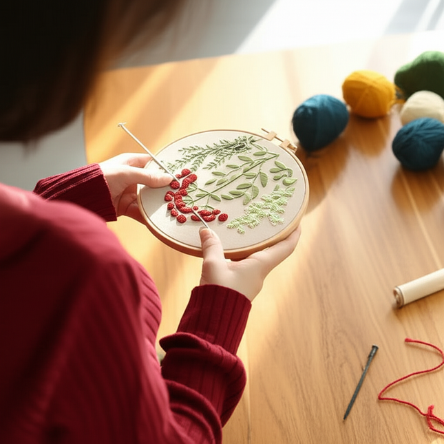 DIY Embroidery Material Kit Floral Pattern Printed Simple Cross Stitch Punch Needle Set Handwork Needlework Craft Painting Decor - gallery 1