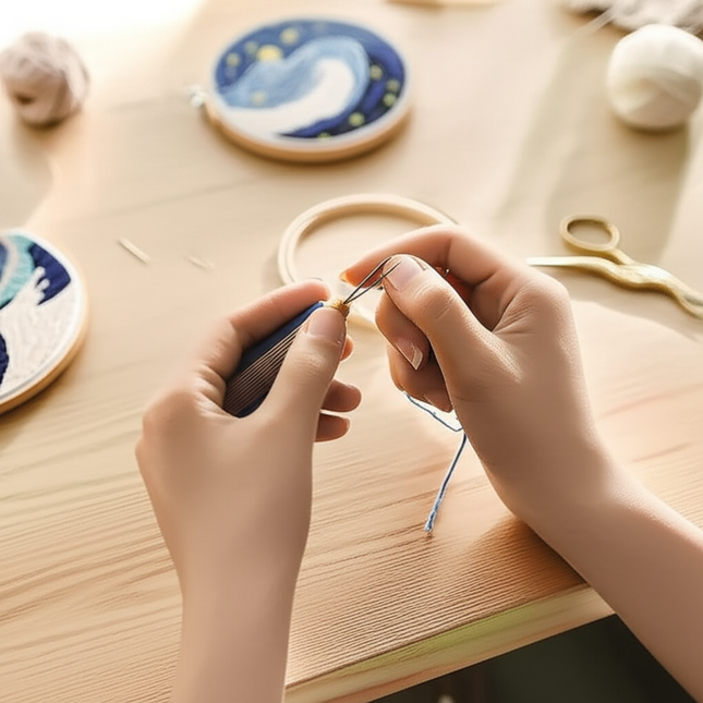 DIY Embroidery Material Kit Floral Pattern Printed Simple Cross Stitch Punch Needle Set Handwork Needlework Craft Painting Decor - gallery 1